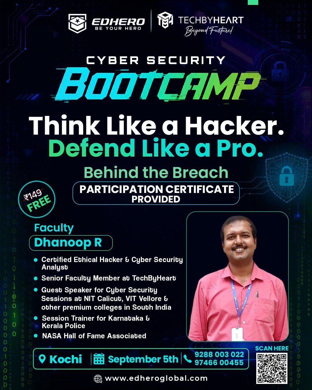 FREE Cyber Security Bootcamp – Think Like a Hacker. Defend Like a Pro. Kochi